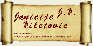 Janićije Miletović vizit kartica